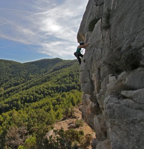 Climbing at Egagropilas, Ibiza